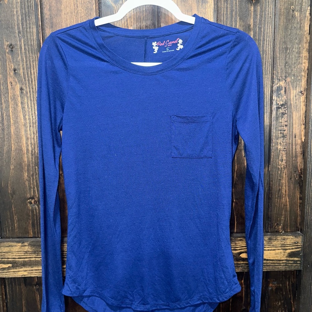 Women's Blue Long Sleeve Pajama Top